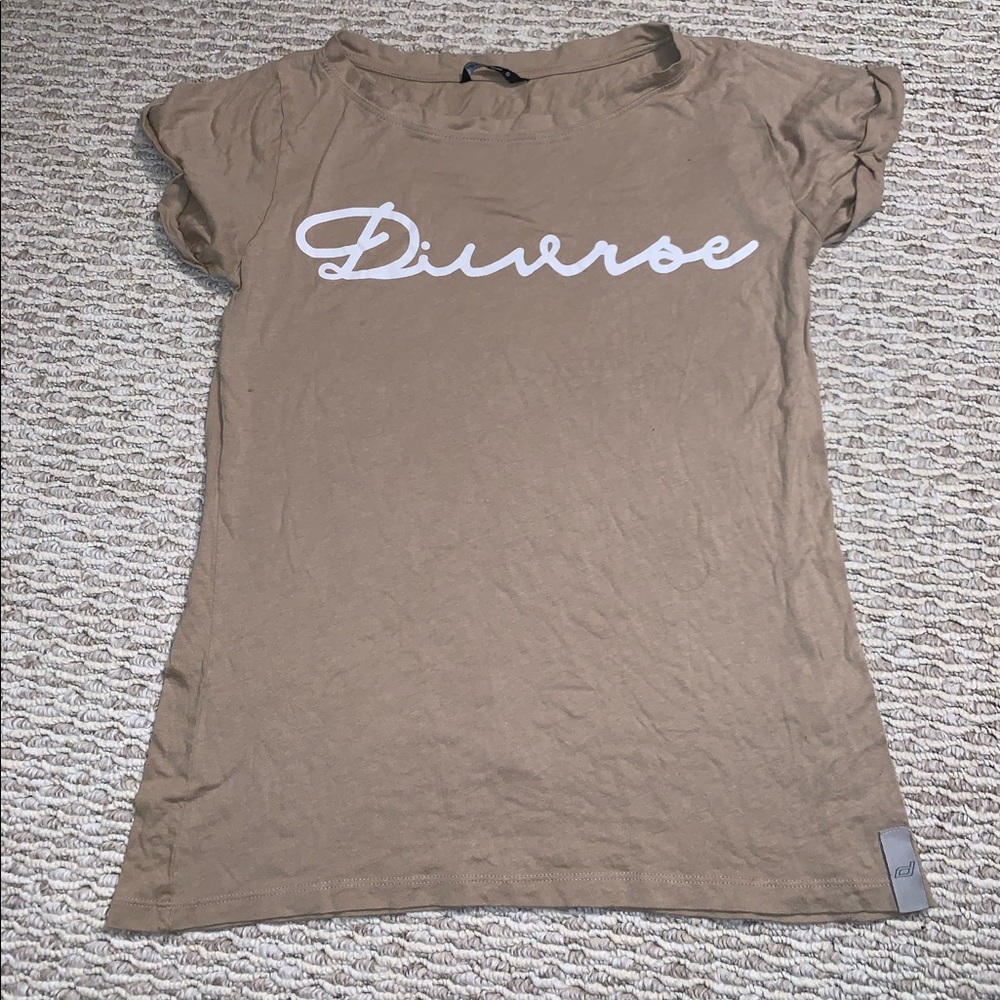 light brown/tan short sleeve shirt size small